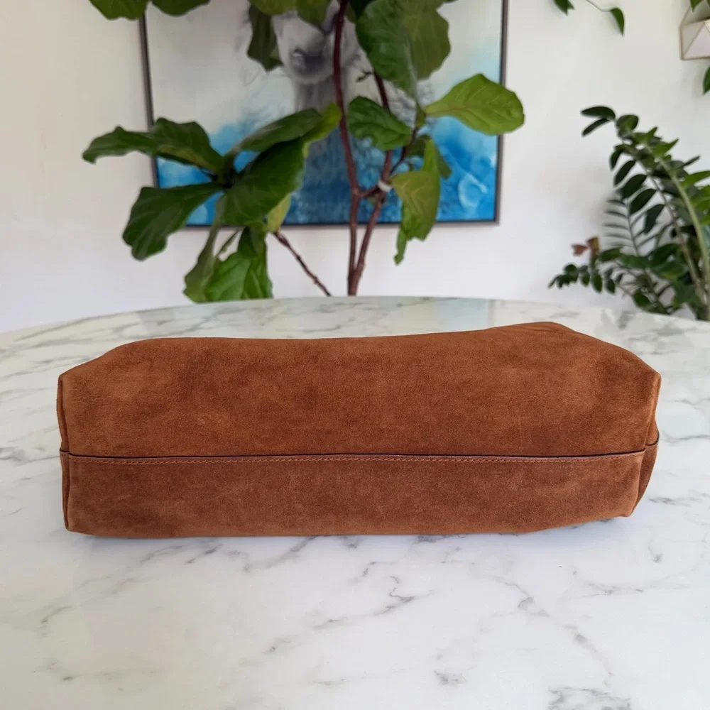 NWT Madewell The Mylie Shoulder Bag in Italian Suede Russet Multi Whiskey Brown - Picture 5 of 14